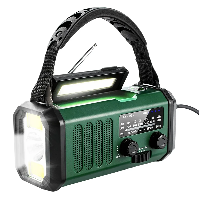 A37T-Emergency Weather Radio Portable Hand Crank Radio 20000Mah Radio FM/AM/WB Hand Crank Radio Flashlight Green
A37T-Emergency Weather Radio Portable Hand Crank Radio 20000Mah Radio FM/AM/WB Hand Crank Radio Flashlight Green