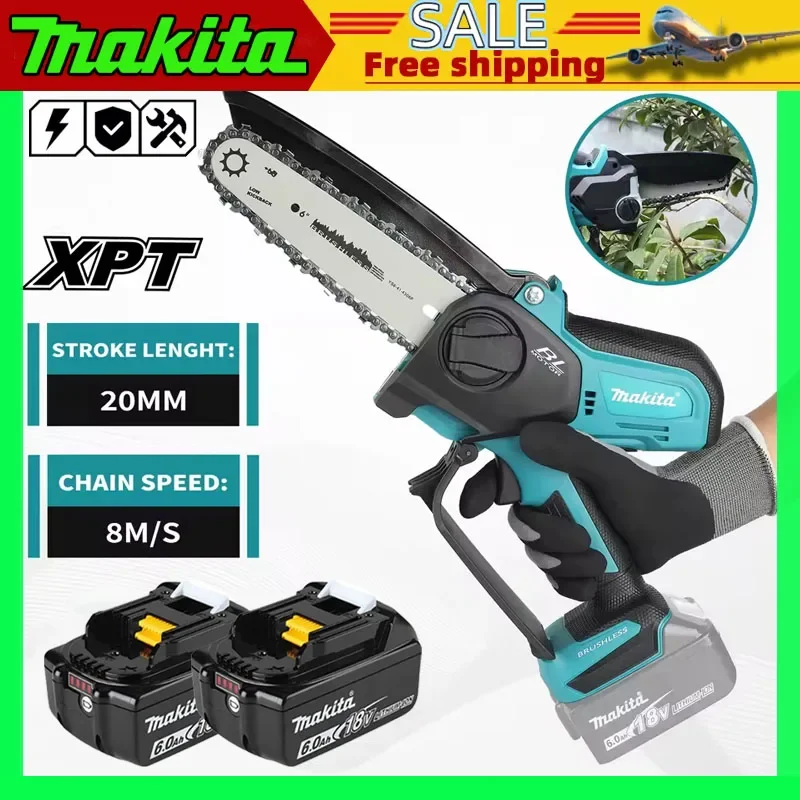 Makita 6 Inch Mini Portable Chainsaw 18V Cordless Handheld Electric Saw for Wood Cutting Logging Pruning Woodworking Power Tool
Makita 6 Inch Mini Portable Chainsaw 18V Cordless Handheld Electric Saw for Wood Cutting Logging Pruning Woodworking Power Tool