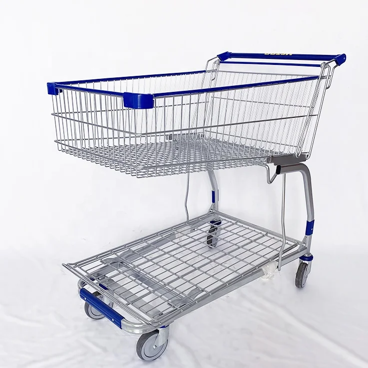 Heavy Duty Metro Hypermarket Trolley 2-tier Steel Shopping Trolley Cart
Heavy Duty Metro Hypermarket Trolley 2-tier Steel Shopping Trolley Cart