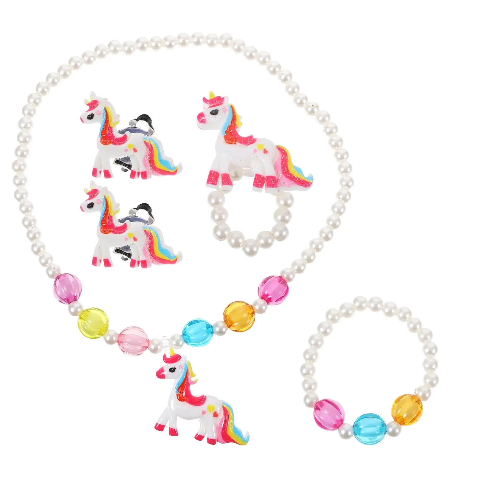 Acrylic Girl Unicorn Jewelry Set Child Bracelet Necklace Kid Ring Earring Fashionable Gift Non Tarnish Everyday Party Banquet
Acrylic Girl Unicorn Jewelry Set Child Bracelet Necklace Kid Ring Earring Fashionable Gift Non Tarnish Everyday Party Banquet