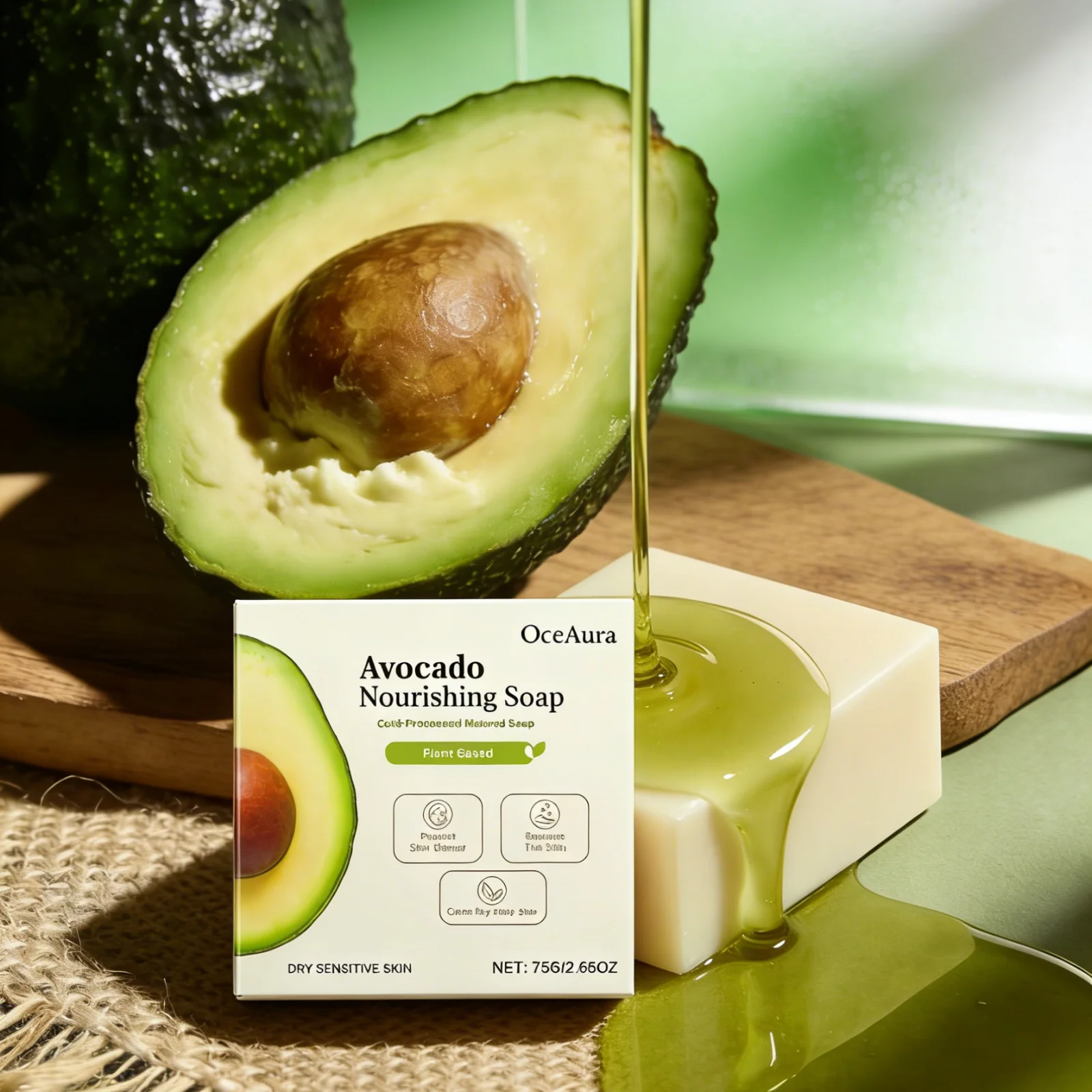 OceAura Avocado Soap Cold-Pressed Remove Acne Soft Smooth Skin Barrier Repair Care Improve Dryness Rich Foam Bath Soap Bar 75g
OceAura Avocado Soap Cold-Pressed Remove Acne Soft Smooth Skin Barrier Repair Care Improve Dryness Rich Foam Bath Soap Bar 75g