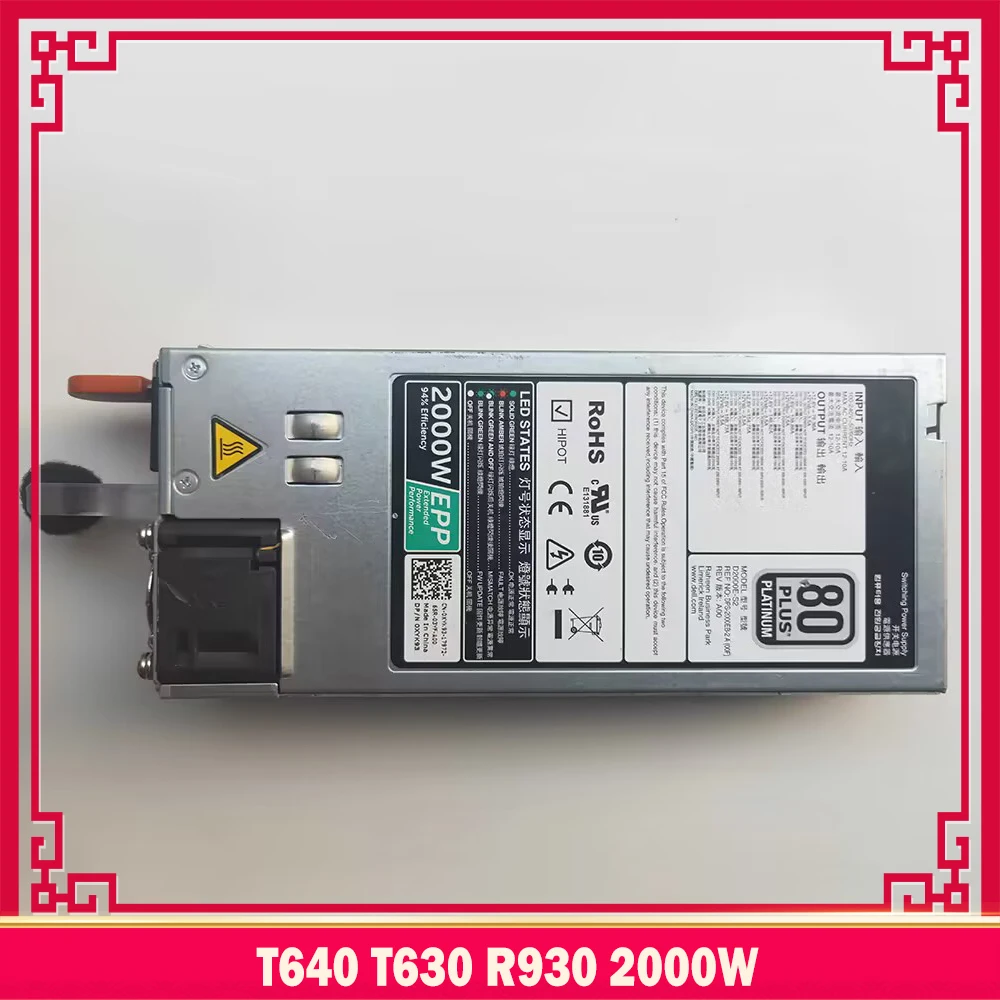 Для серверного блока питания DELL T640 T630 R930 2000 Вт 0XYK93 DPS-2000EB-2 A D2000E-S2
Для серверного блока питания DELL T640 T630 R930 2000 Вт 0XYK93 DPS-2000EB-2 A D2000E-S2