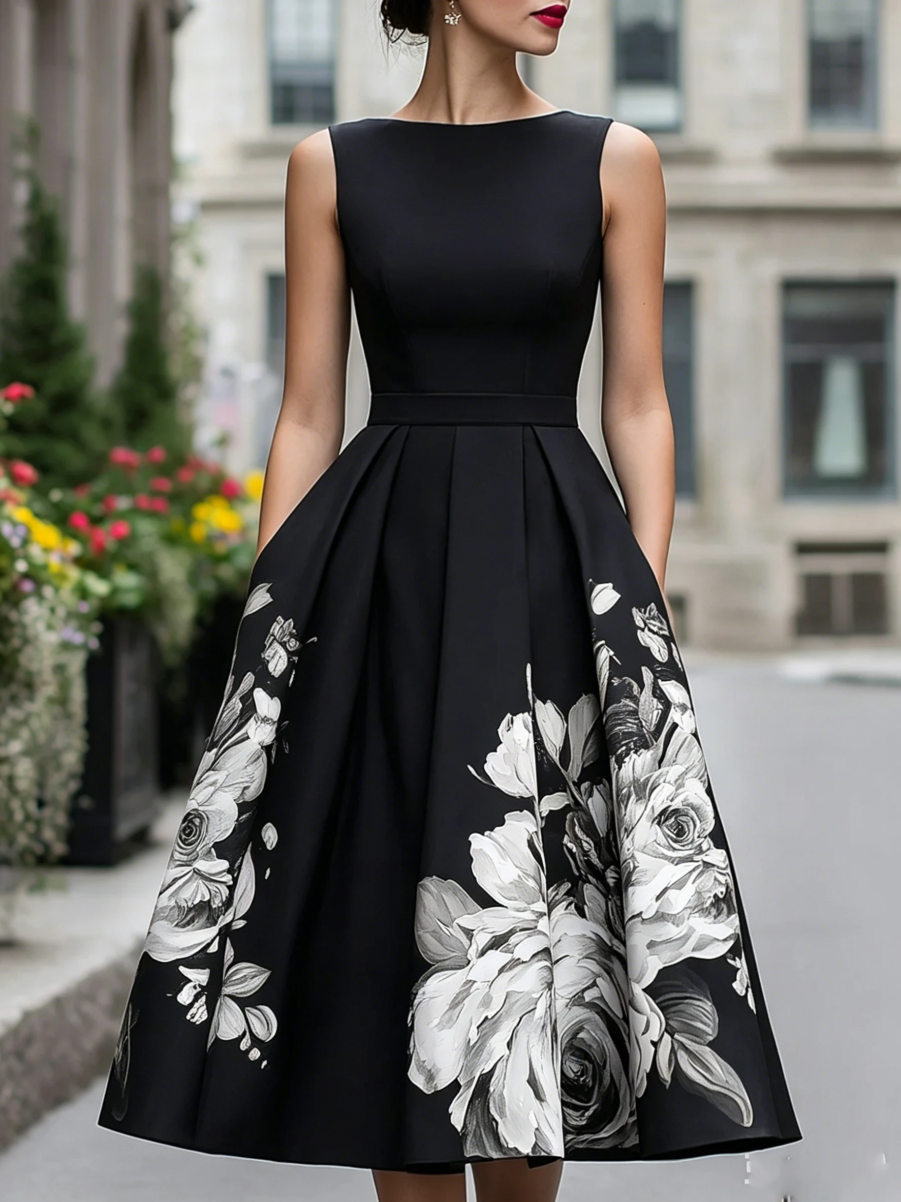 Women Summer Dress Casual Floral Print Retro Vintage Dresses Sleeveless High Waist Elegant Wedding Guest Cocktail Vestidos
Women Summer Dress Casual Floral Print Retro Vintage Dresses Sleeveless High Waist Elegant Wedding Guest Cocktail Vestidos