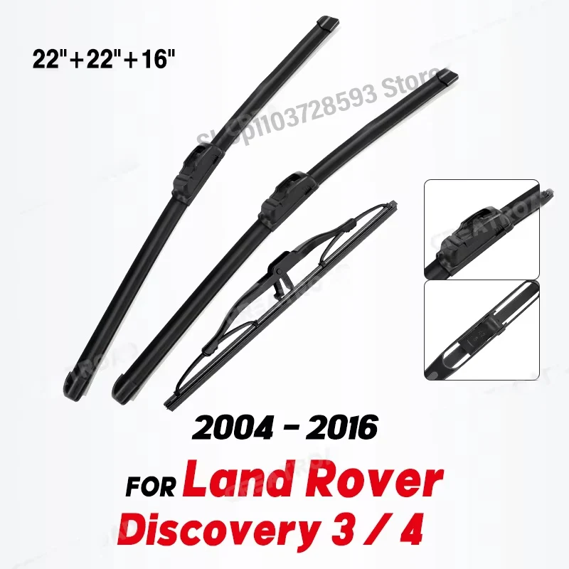 Wiper Front & Rear Wiper Blades Set Kit For Land Rover Discovery 3 / 4 2004 - 2016 Windshield Windscreen 22"22"16"
Wiper Front & Rear Wiper Blades Set Kit For Land Rover Discovery 3 / 4 2004 - 2016 Windshield Windscreen 22"22"16"