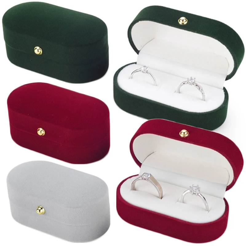 Portable Velvet Double Rings Box Trinket Earring Storage Boxes Jewelry Organizer Holder Case Wedding Engagement Ring Box Joyeros
Portable Velvet Double Rings Box Trinket Earring Storage Boxes Jewelry Organizer Holder Case Wedding Engagement Ring Box Joyeros