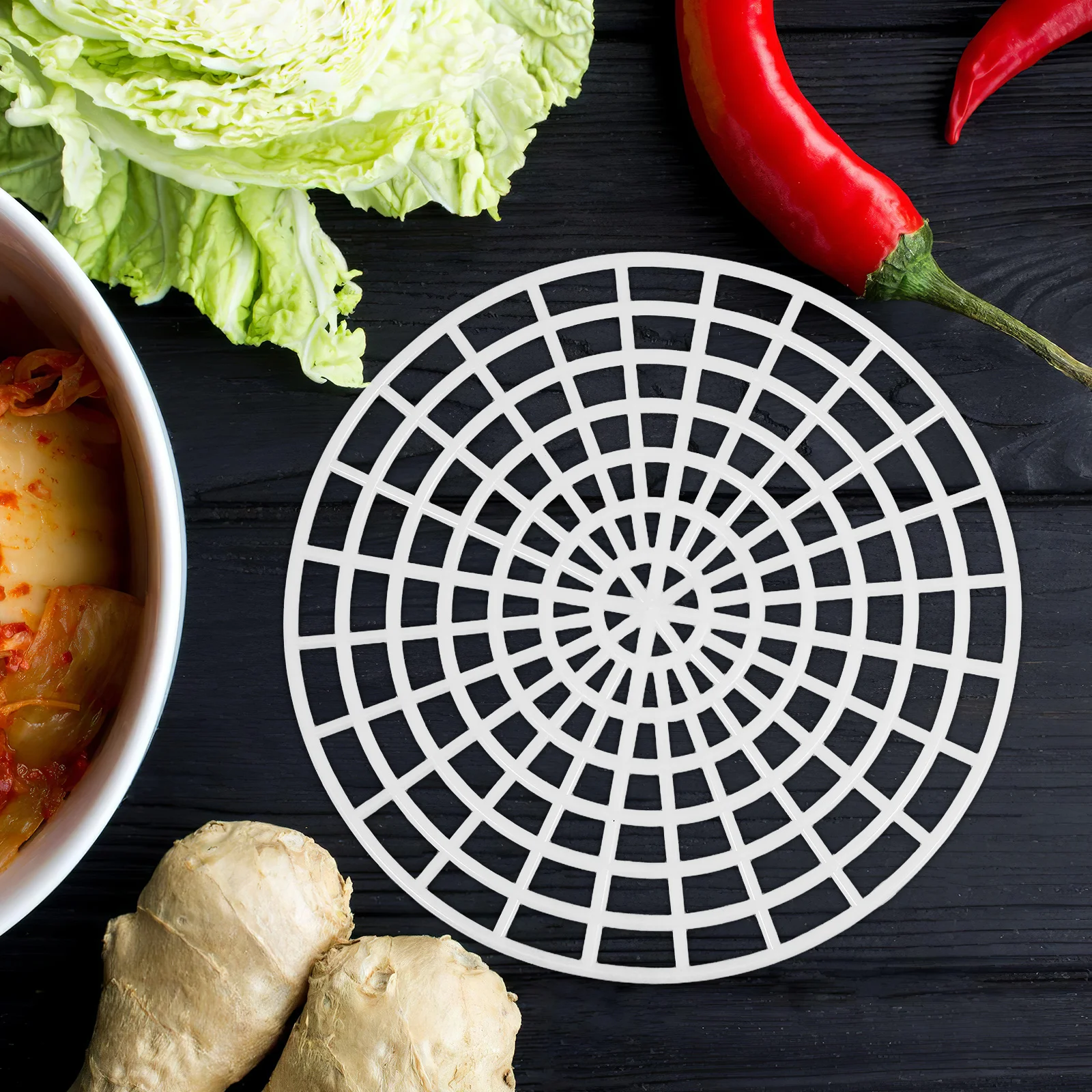 Vegetable Press Pickle Jar Tool Plastic Mesh Fermentation Weight Wide Mouth Kimchi Maker Multifunctional Kitchen Gadgets
Vegetable Press Pickle Jar Tool Plastic Mesh Fermentation Weight Wide Mouth Kimchi Maker Multifunctional Kitchen Gadgets