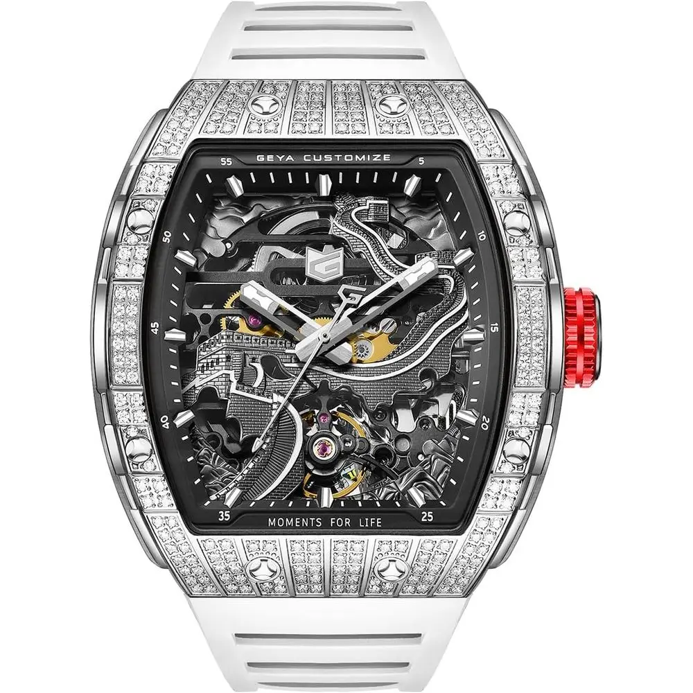 Роскошные механические часы Redhai с кристаллами и бриллиантами в виде дракона, водонепроницаемость 50 м, скелетонизированный циферблат, корпус из розового золота, ремешок из нержавеющей стали, китайское производство
Роскошные механические часы Redhai с кристаллами и бриллиантами в виде дракона, водонепроницаемость 50 м, скелетонизированный циферблат, корпус из розового золота, ремешок из нержавеющей стали, китайское производство