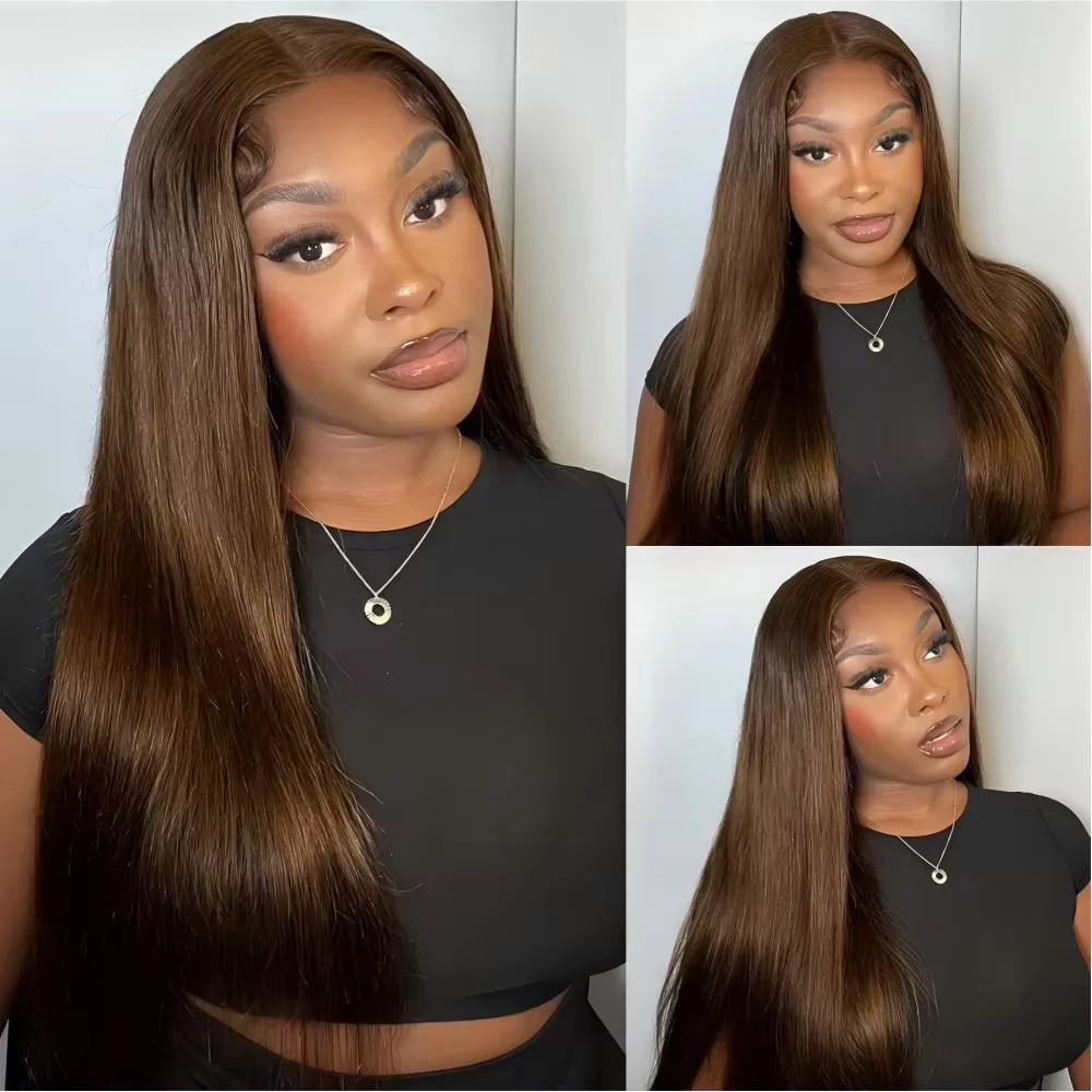 Chocolate Brown #4 Colored Human Hair 13x6 Transparent HD Lace Front Wig 40 42 Inches Brazilian Hair Glueless Frontal Wig
Chocolate Brown #4 Colored Human Hair 13x6 Transparent HD Lace Front Wig 40 42 Inches Brazilian Hair Glueless Frontal Wig