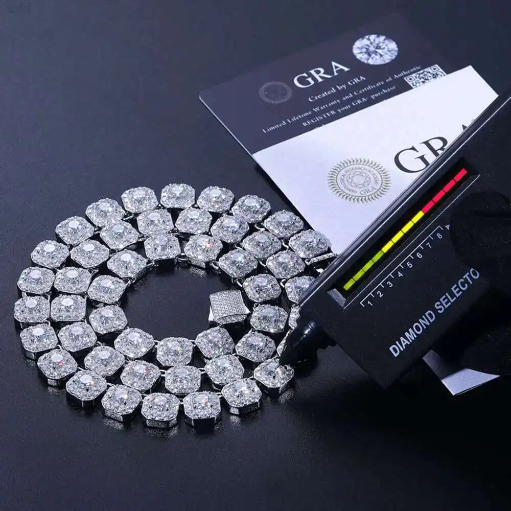 Dropshipping Cadena Fine Jewelry 10mm 925 Sterling Silver Vvs Moissanite Diamond Iced Out Tennis Chain Necklace for Men Women
Dropshipping Cadena Fine Jewelry 10mm 925 Sterling Silver Vvs Moissanite Diamond Iced Out Tennis Chain Necklace for Men Women