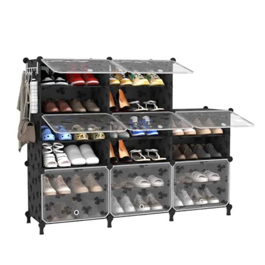 Shoe Rack 8 Tier Shoe Storage Cabinet 32 Pair Plastic Shoe Shelves Organizer for Closet Bedroom Entryway Black
Shoe Rack 8 Tier Shoe Storage Cabinet 32 Pair Plastic Shoe Shelves Organizer for Closet Bedroom Entryway Black