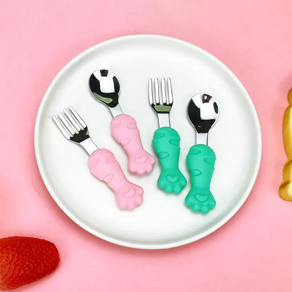 1Set Silicone Handle Stainless Steel Spoon Fork Set for Newborns Infants Toddlers Baby Feeding Tools Smooth Edge Training
1Set Silicone Handle Stainless Steel Spoon Fork Set for Newborns Infants Toddlers Baby Feeding Tools Smooth Edge Training