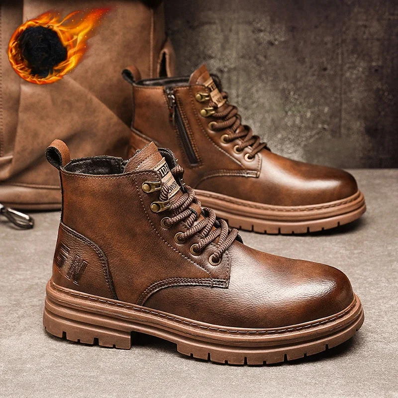 Men's Vintage Padded High-top Boots Mens Winter Warm High-quality Cotton Shoes Men's Outdoor Anti-slip Durable Cotton Boots
Men's Vintage Padded High-top Boots Mens Winter Warm High-quality Cotton Shoes Men's Outdoor Anti-slip Durable Cotton Boots
