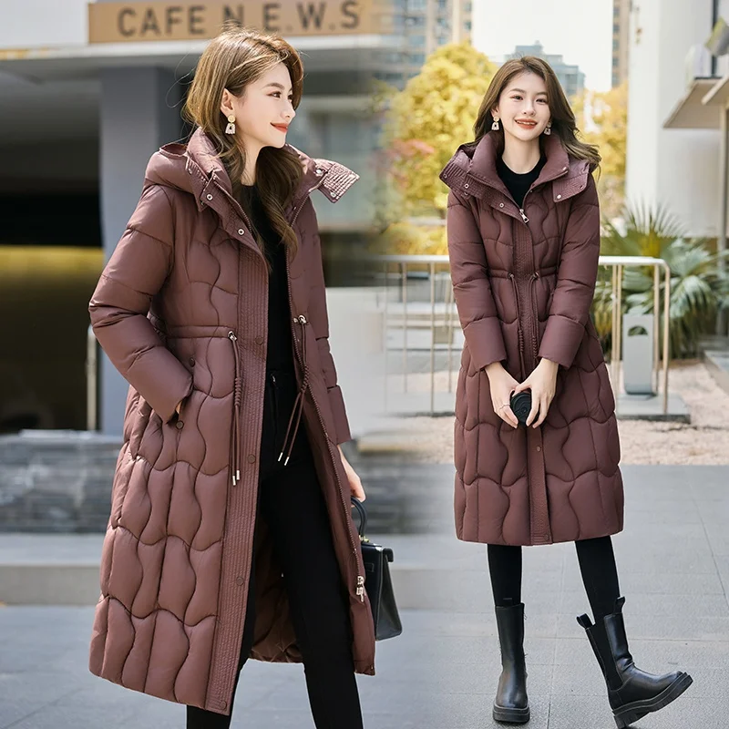 Winter Thiened Warmth Outerwear Faionable Cotton Coat Midi Length Over-Knee Cotton Clothes Waist-Cinching Slimming Women
Winter Thiened Warmth Outerwear Faionable Cotton Coat Midi Length Over-Knee Cotton Clothes Waist-Cinching Slimming Women