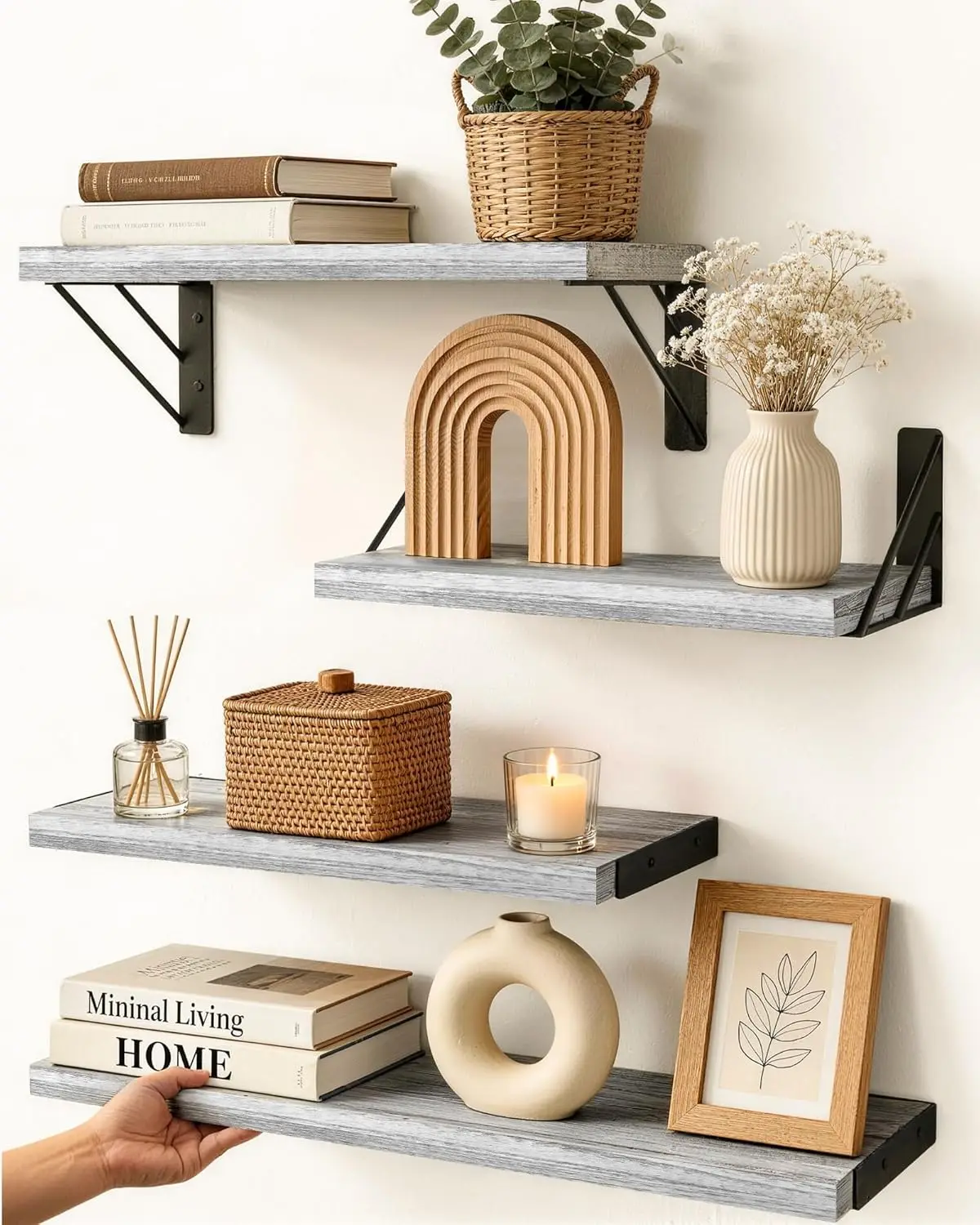 Wall Shelves for Bedroom Decor, Floating Shelves for Living Room Kitchen Storage, Wall Mounted Rustic Wood Floating She
Wall Shelves for Bedroom Decor, Floating Shelves for Living Room Kitchen Storage, Wall Mounted Rustic Wood Floating She