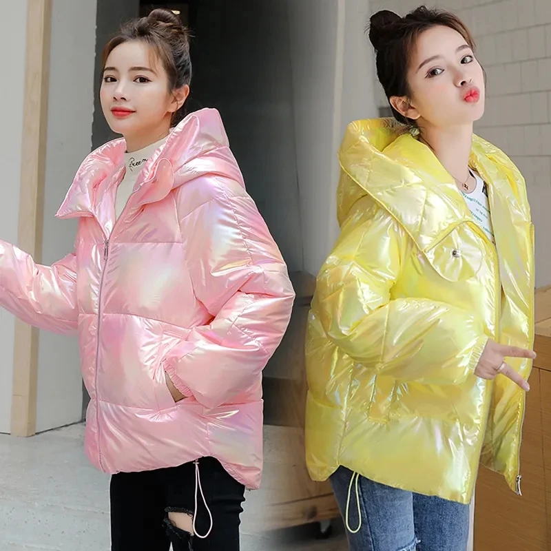 Glossy Cotton Jacket Women's Winter Bread Coat Korean Loose Thicken Jackets Women Hooded Outwear Female Casual Short Student Top
Glossy Cotton Jacket Women's Winter Bread Coat Korean Loose Thicken Jackets Women Hooded Outwear Female Casual Short Student Top