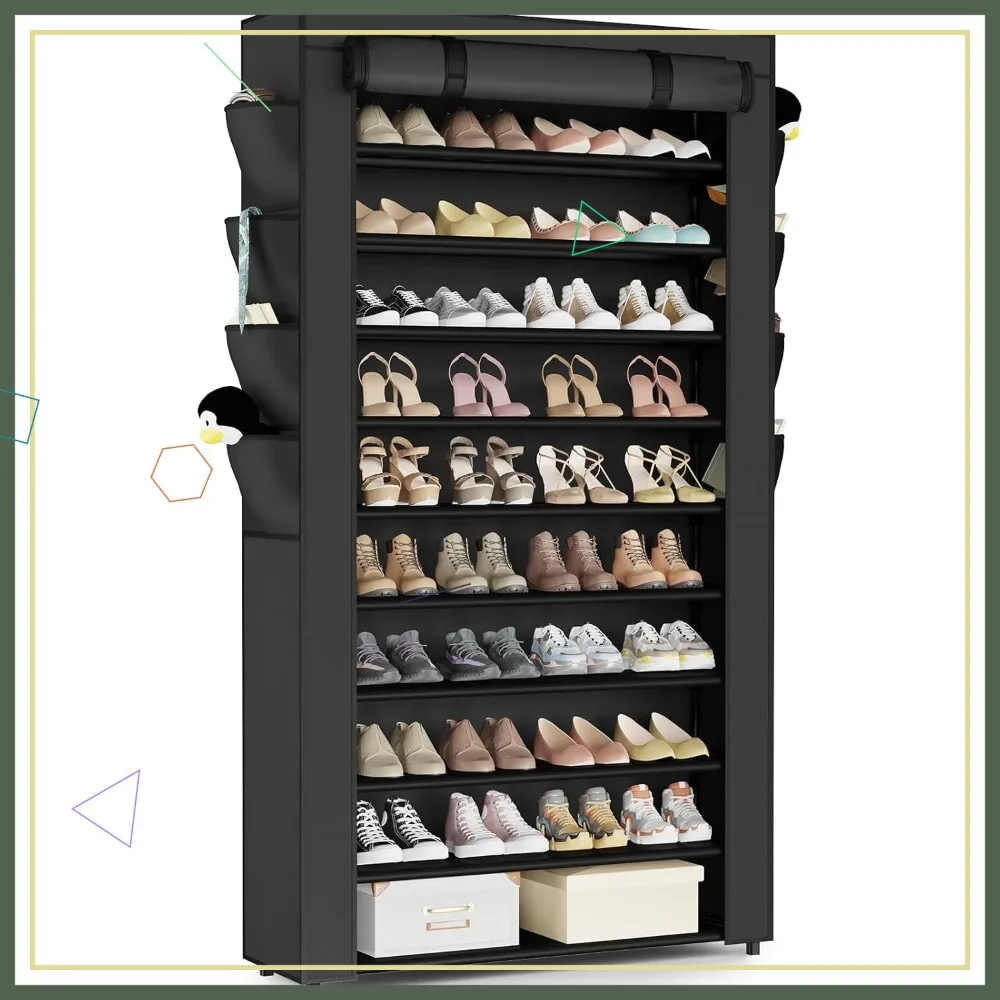 10+1 Tier Tall Shoe Rack with Cover, Holds 50-55 Pairs, Entryway and Closet Organizer for Efficient Storage
10+1 Tier Tall Shoe Rack with Cover, Holds 50-55 Pairs, Entryway and Closet Organizer for Efficient Storage
