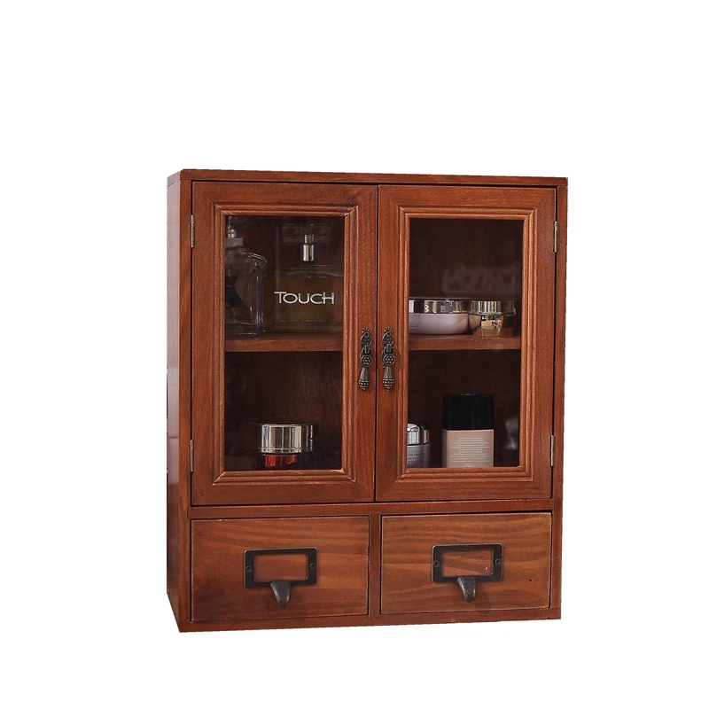 Solid wood retro style desktop storage cabinet glass door dustproof cosmetic storage box drawer blind box small wooden cabinet
Solid wood retro style desktop storage cabinet glass door dustproof cosmetic storage box drawer blind box small wooden cabinet