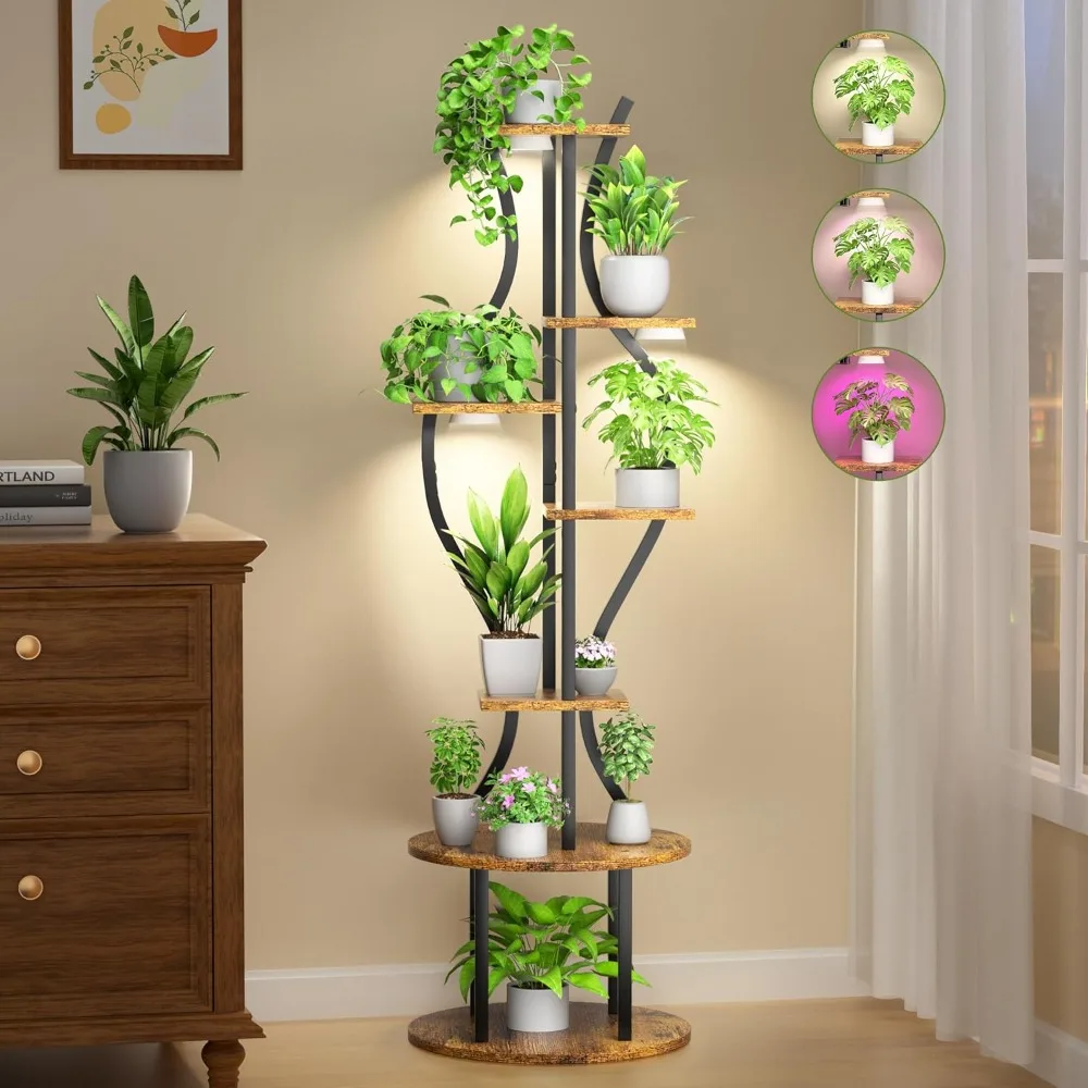 7 Tier Tall Plant Stand Indoor with Grow Lights, Vase Shape Plants Display Rack, 55″ Lighted Plants Shelves Corner Flower Holder
7 Tier Tall Plant Stand Indoor with Grow Lights, Vase Shape Plants Display Rack, 55″ Lighted Plants Shelves Corner Flower Holder
