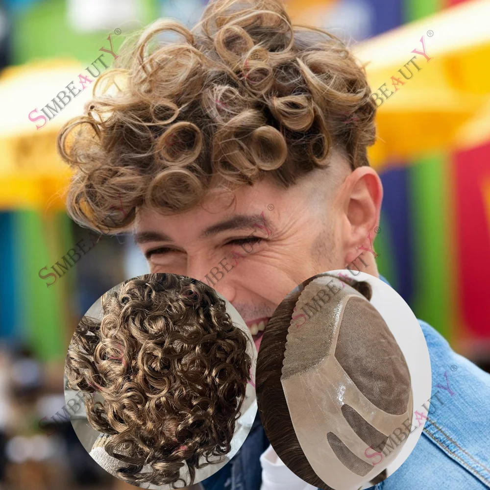 Durable Bond Mono&PU Men Toupee 28mm Curly Breathable NPU Male Hair Prosthesis Dark Blonde #20 #18 Grey Natural Human Hair Syste
Durable Bond Mono&PU Men Toupee 28mm Curly Breathable NPU Male Hair Prosthesis Dark Blonde #20 #18 Grey Natural Human Hair Syste