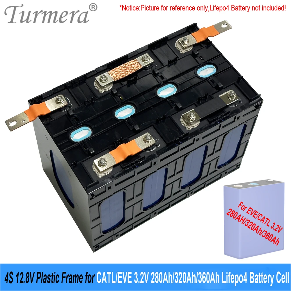 Turmera 12V Battery Frame for 3.2V CATL EVE 280Ah 320Ah 360Ah Lifepo4 Cells Flame-Retardant ABS PC Plastic Holder with Latches
Turmera 12V Battery Frame for 3.2V CATL EVE 280Ah 320Ah 360Ah Lifepo4 Cells Flame-Retardant ABS PC Plastic Holder with Latches
