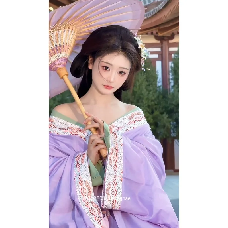 Purple cold recovery Hanfu women, adult Warring States robe handover, off-the-shoulder fairy costume performance clothes
Purple cold recovery Hanfu women, adult Warring States robe handover, off-the-shoulder fairy costume performance clothes