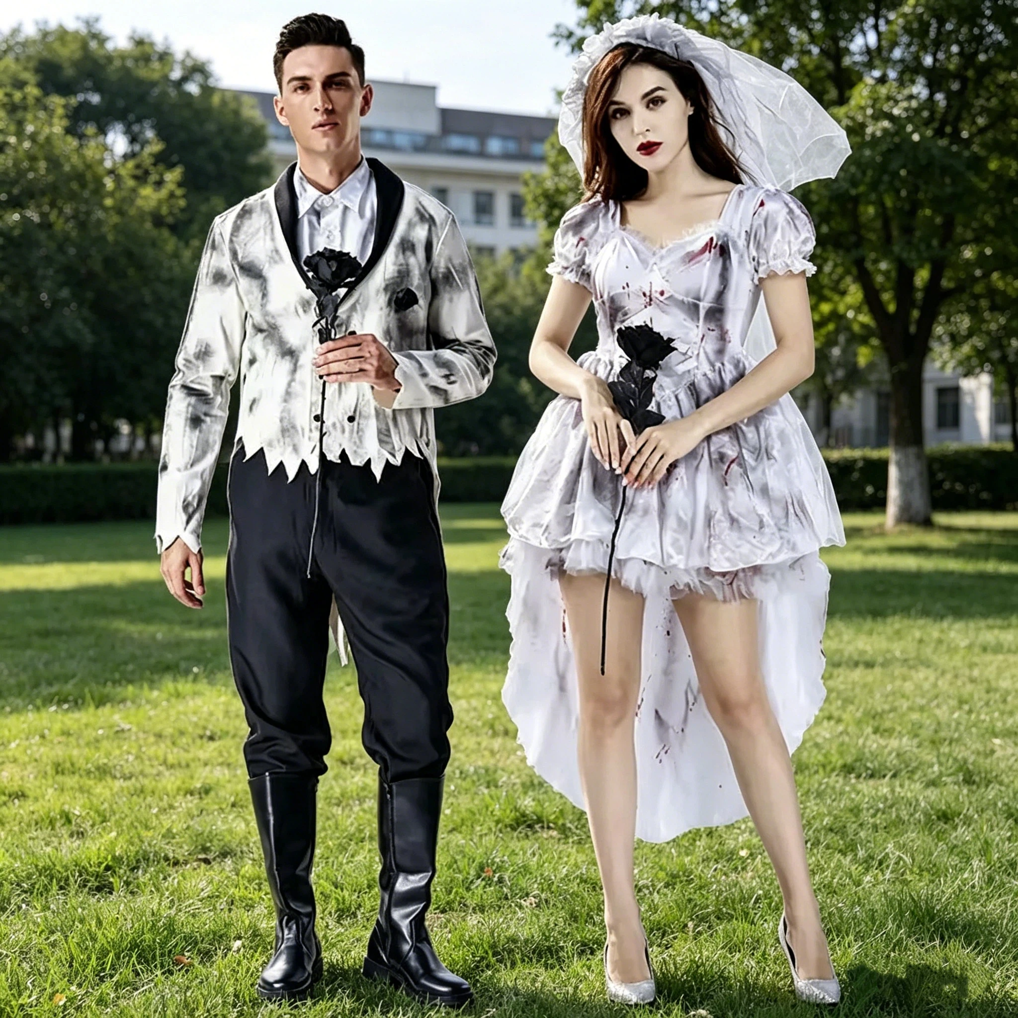 Men Women Horrible Vampire Outfit Masquerade Party Couple Dress Up Halloween Zombie Ghost Bride Groom Couple Cosplay Costume
Men Women Horrible Vampire Outfit Masquerade Party Couple Dress Up Halloween Zombie Ghost Bride Groom Couple Cosplay Costume