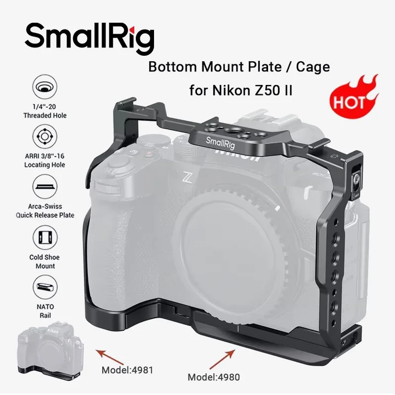 SmallRig Z50 II Baseplate / Camera Cage for Nikon Z50 II with Tempered Glass Protector w Arca-Swiss Quick Release Plate for DJI
SmallRig Z50 II Baseplate / Camera Cage for Nikon Z50 II with Tempered Glass Protector w Arca-Swiss Quick Release Plate for DJI