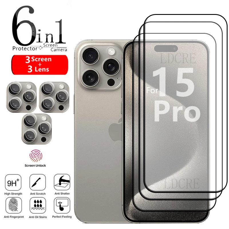 6-in-1 For iPhone 15 Pro Glass For iPhone 15 Plus Tempered Glass Full Screen Protector For iPhone 12 13 14 15 Pro Max Lens Glass
6-in-1 For iPhone 15 Pro Glass For iPhone 15 Plus Tempered Glass Full Screen Protector For iPhone 12 13 14 15 Pro Max Lens Glass