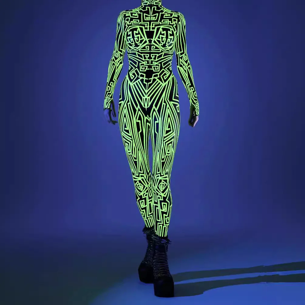 Sexy Printing Tight Jumpsuit Cosplay Irregular Pattern Rave Bodysuit Large Size Women Costume For Halloween Party Cycling Suits
Sexy Printing Tight Jumpsuit Cosplay Irregular Pattern Rave Bodysuit Large Size Women Costume For Halloween Party Cycling Suits