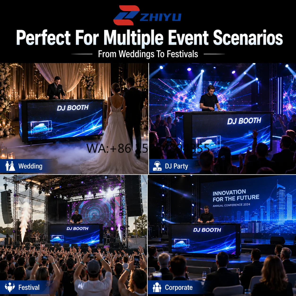 Foldable Lightweight Mobile DJ Booth Zhiyu with Silent Wheels LED Display IP65 Waterproof 5-Year Warranty for Fast Transport
Foldable Lightweight Mobile DJ Booth Zhiyu with Silent Wheels LED Display IP65 Waterproof 5-Year Warranty for Fast Transport