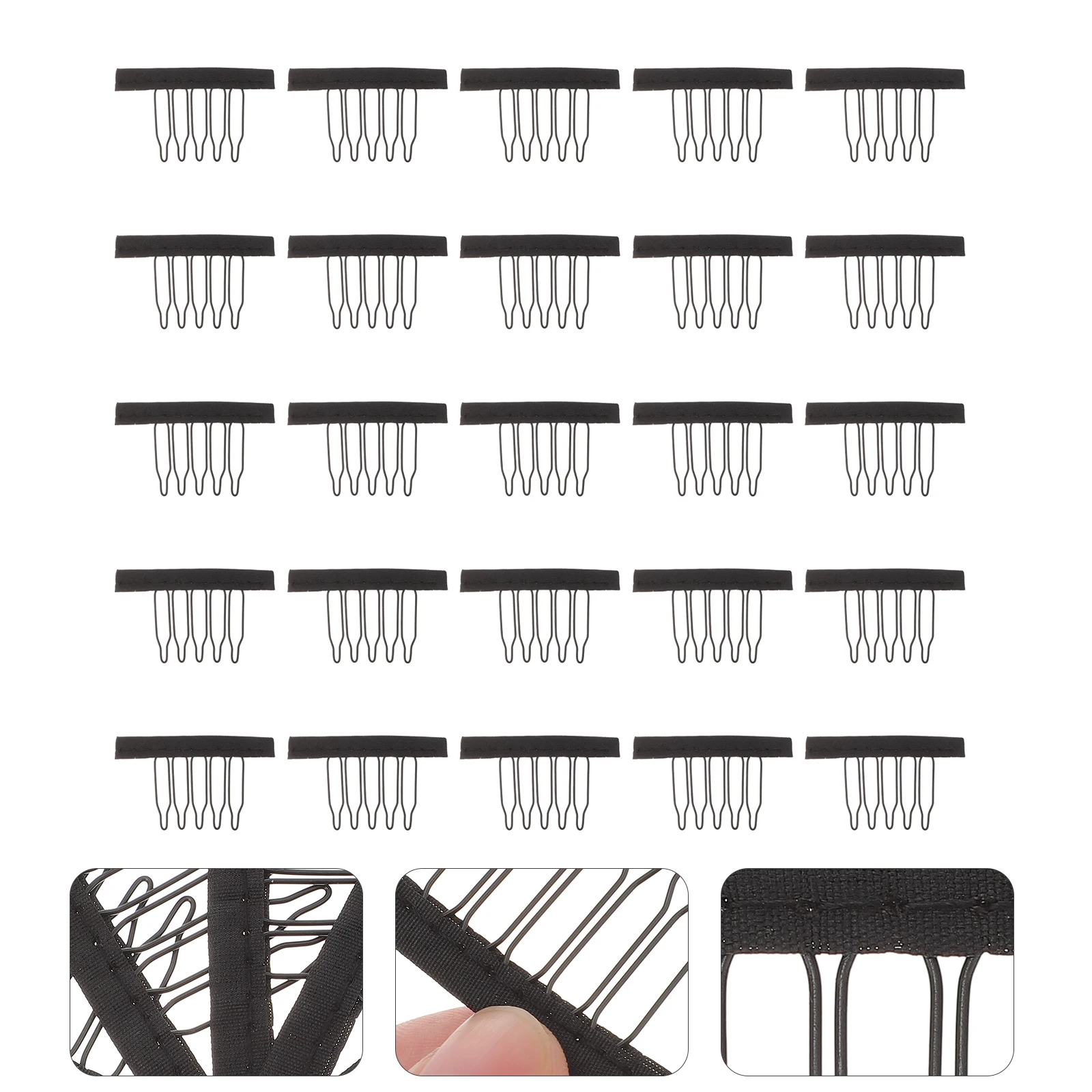 25 Pcs Clips Combs Claw Spring Comb Clips Combs Black Cloth Cap Metal Teeth Hair Accessories Extensions
25 Pcs Clips Combs Claw Spring Comb Clips Combs Black Cloth Cap Metal Teeth Hair Accessories Extensions