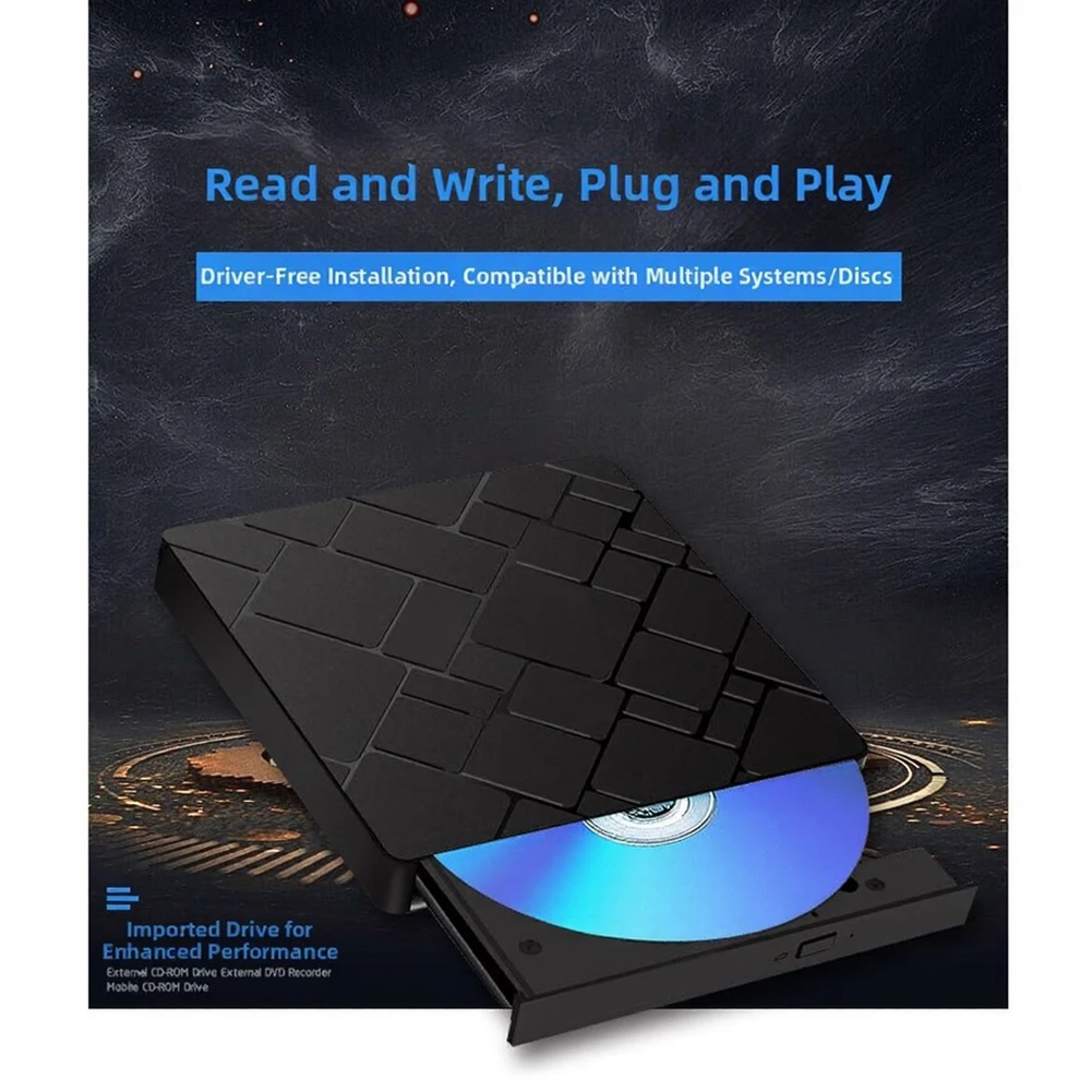 Portable DVD Burner USB-C & USB 3.0 External High-Speed Play External Optical Drives DVD/CD Burner For Laptop PC
Portable DVD Burner USB-C & USB 3.0 External High-Speed Play External Optical Drives DVD/CD Burner For Laptop PC