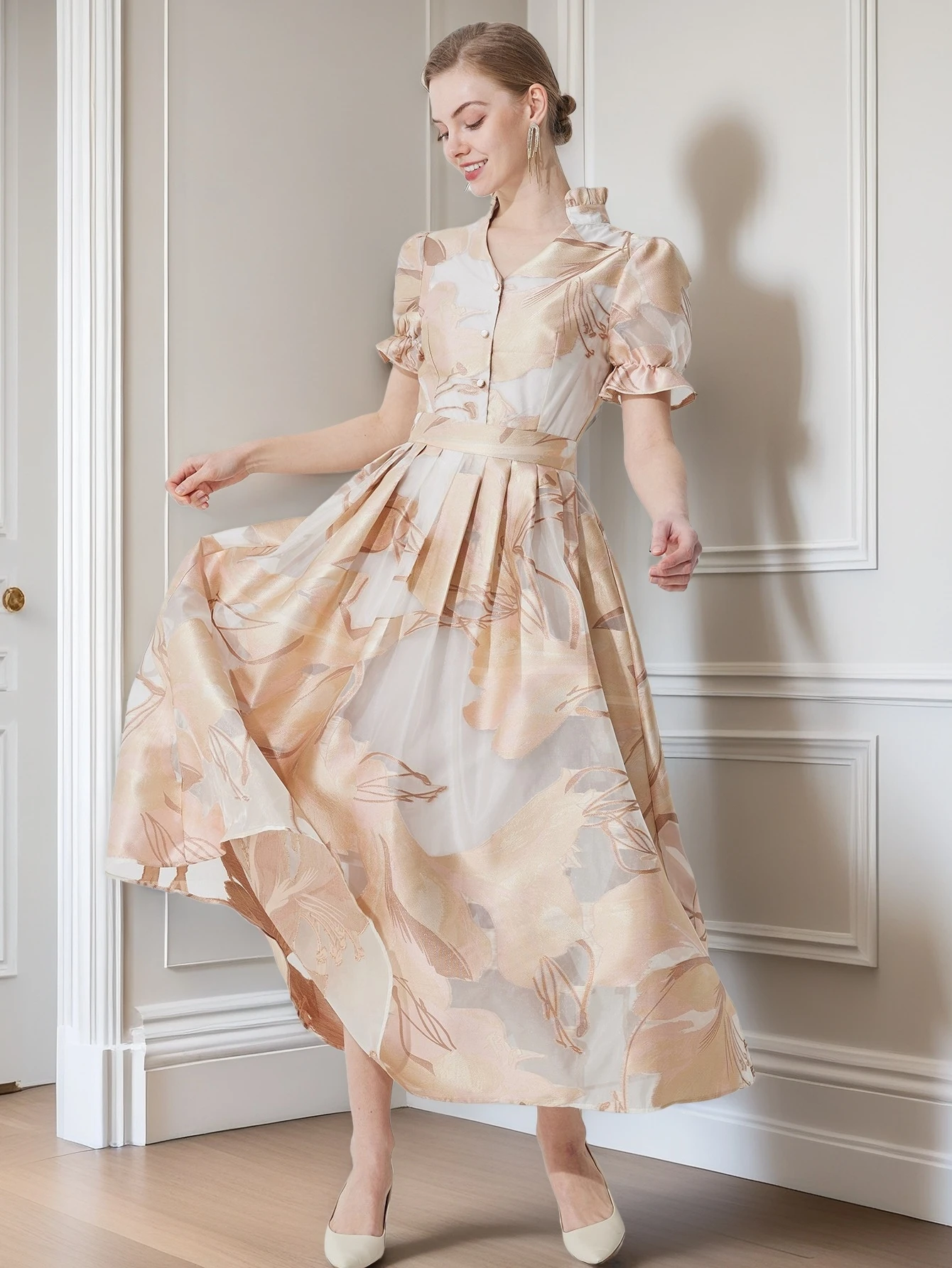 DEVCHATA Women Jacquard Luxury Dress Fashion Flower Organza Lady A-Line Party Long Dress Female Vacation Fall Clothes
DEVCHATA Women Jacquard Luxury Dress Fashion Flower Organza Lady A-Line Party Long Dress Female Vacation Fall Clothes