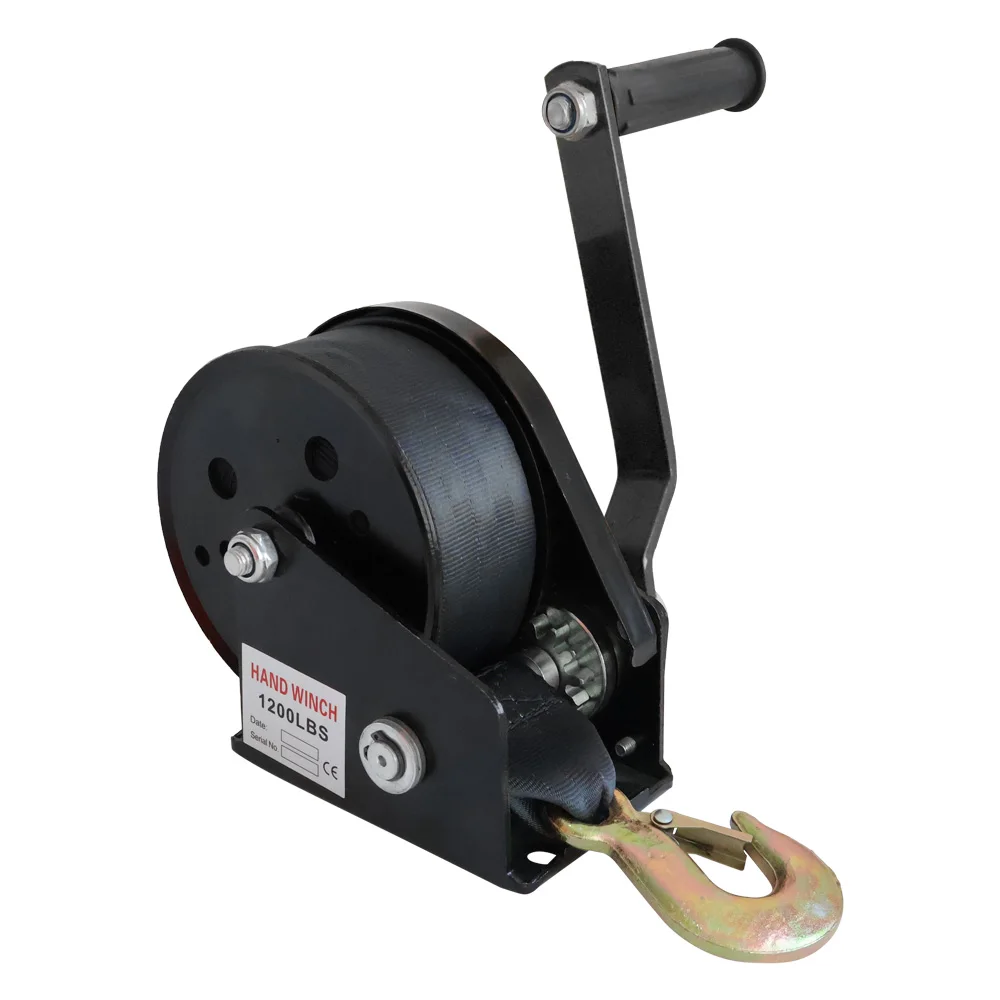 1000KG advanced self-locking manual belt winch, marine trailer hand cranked winch with webbing anchor winch
1000KG advanced self-locking manual belt winch, marine trailer hand cranked winch with webbing anchor winch
