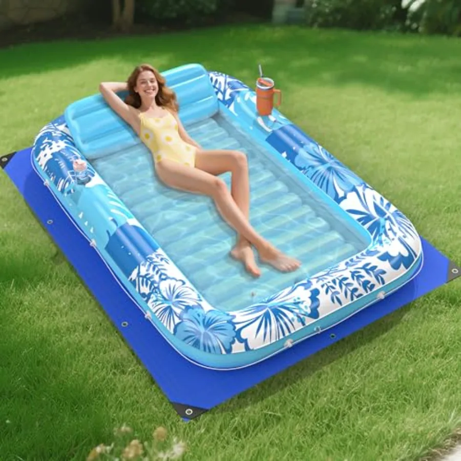 Inflatable Tanning Pool Lounger Float with Protection Tarp, 85" x 57" Pool Floats Adult with Pillow, 6 in 1 Suntan Tub Raft Flo
Inflatable Tanning Pool Lounger Float with Protection Tarp, 85" x 57" Pool Floats Adult with Pillow, 6 in 1 Suntan Tub Raft Flo
