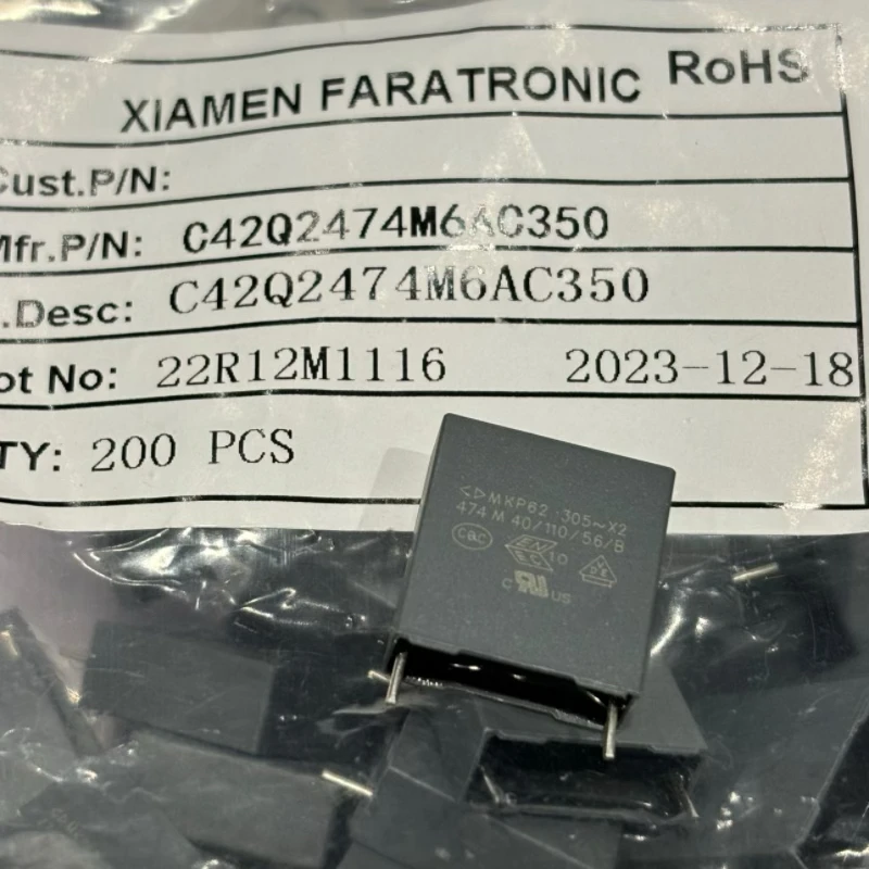 10/50/100PCS Brand new original thin farad safety standard X2 capacitor 305V474M 0.47UF pin size 15MM C42Q2474M6AC350
10/50/100PCS Brand new original thin farad safety standard X2 capacitor 305V474M 0.47UF pin size 15MM C42Q2474M6AC350