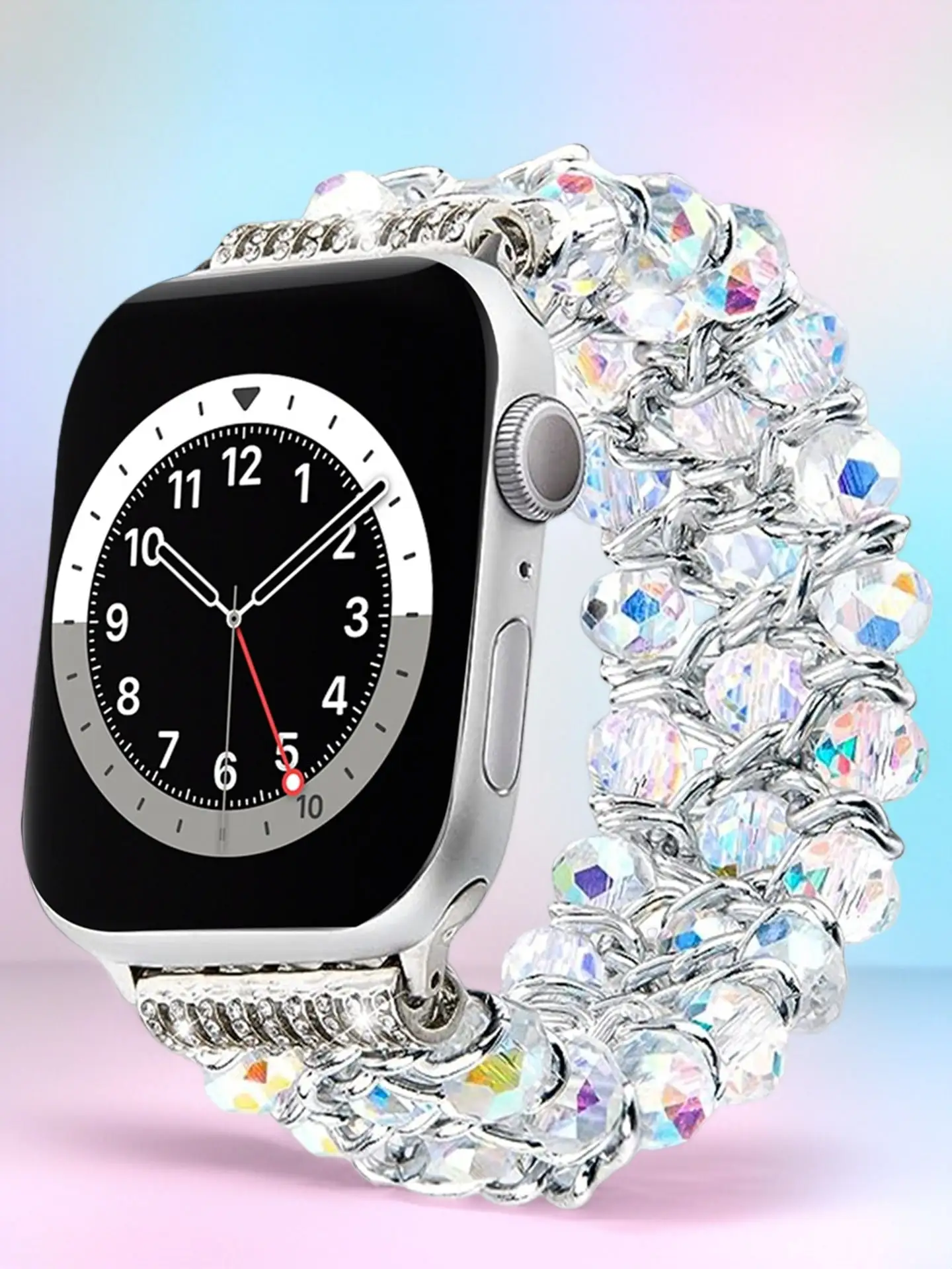 Beaded Bracelet For Women, Transparent Strap, Available Sizes: 38mm, 40mm, 41mm, 42mm, 44mm, 45mm, 46mm, 49mm; Crystal Pearl Bracelet Suitable For Ultra Series SE, 11, 10, 9, 8, 7, 6, 5, 4, 3, 2, 1; Metal Pink Elastic Strap, Available Colors: Starlight Si
Beaded Bracelet For Women, Transparent Strap, Available Sizes: 38mm, 40mm, 41mm, 42mm, 44mm, 45mm, 46mm, 49mm; Crystal Pearl Bracelet Suitable For Ultra Series SE, 11, 10, 9, 8, 7, 6, 5, 4, 3, 2, 1; Metal Pink Elastic Strap, Available Colors: Starlight Si
