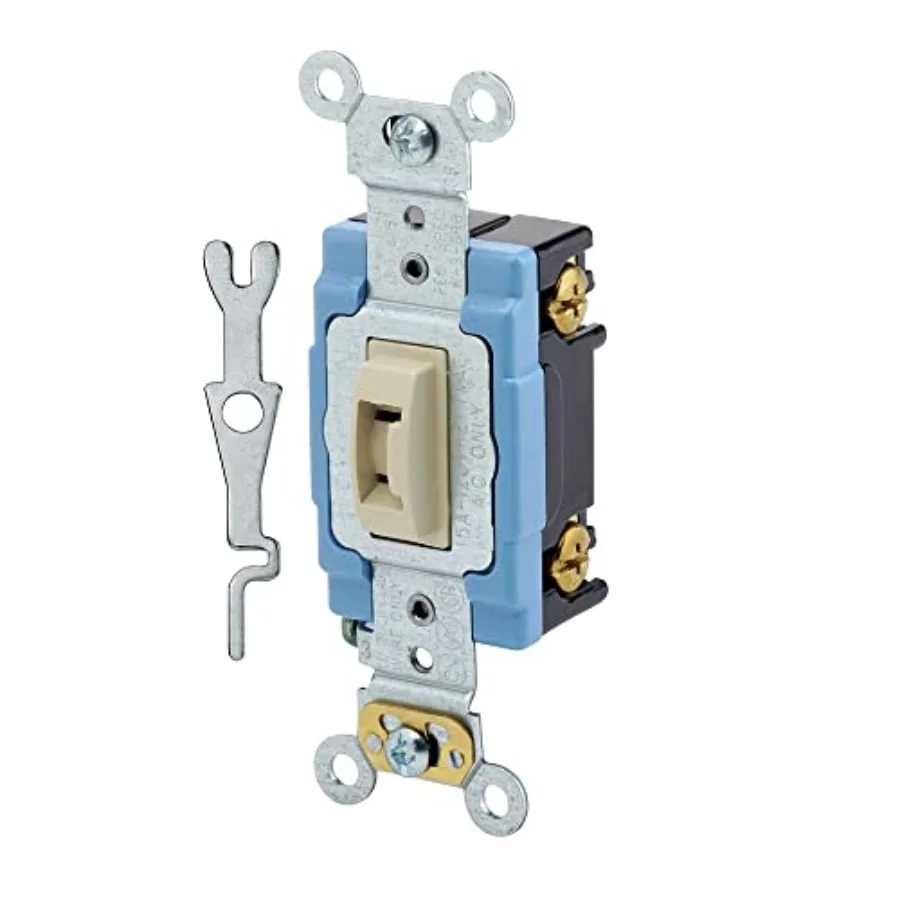 15 Amp, 120/277 Volt, Toggle Locking Single-Pole AC Quiet Switch, Extra Heavy Duty Grade, Self Grounding, 1201-2IL
15 Amp, 120/277 Volt, Toggle Locking Single-Pole AC Quiet Switch, Extra Heavy Duty Grade, Self Grounding, 1201-2IL