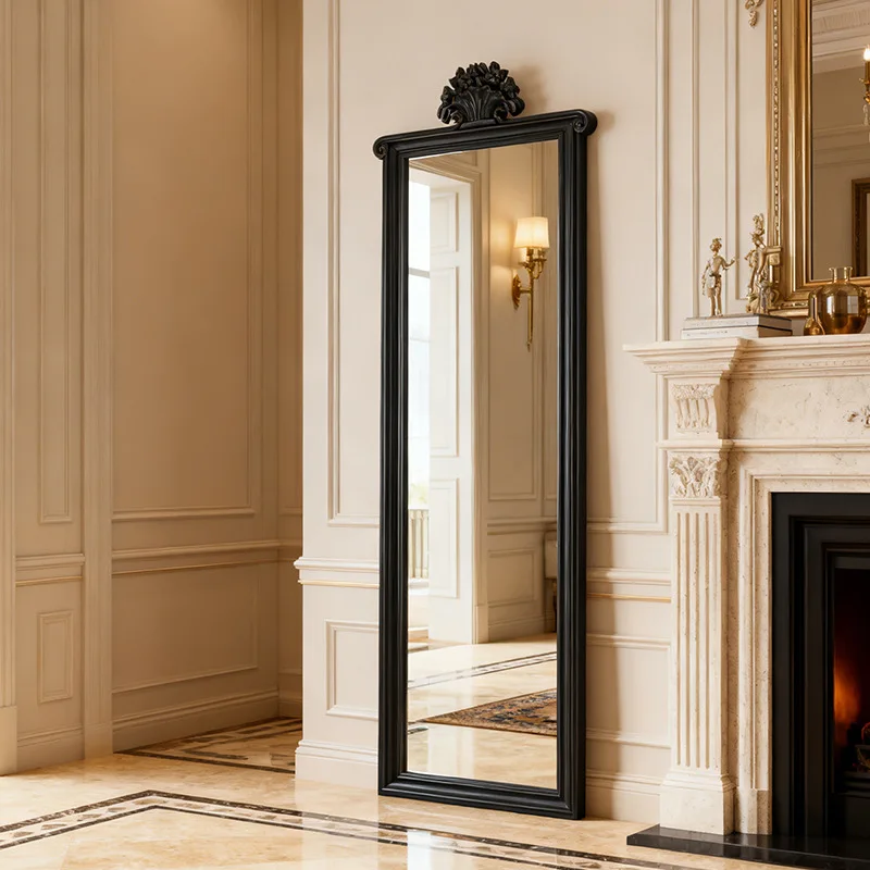French vintage black full length mirror European wall mounted home entrance living room dressing mirror bedroom floor fitting mi
French vintage black full length mirror European wall mounted home entrance living room dressing mirror bedroom floor fitting mi