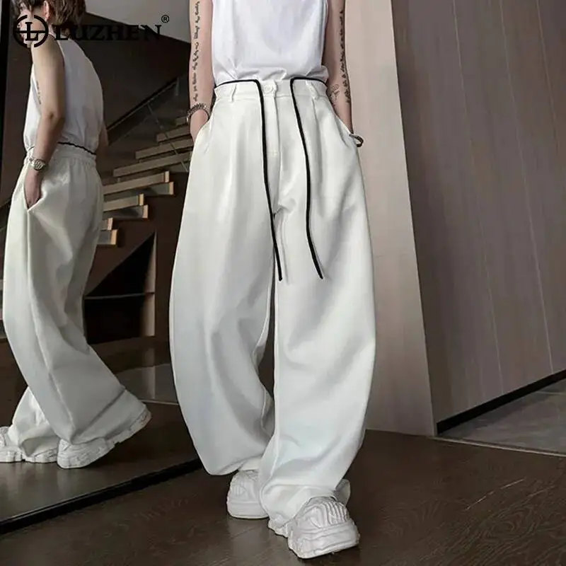 LUZHEN Leg Loose Color Decorate Contrast Wide Drawstring Belt Trousers Men's 2025 New Solid Color Handsome Casual Pants JY7235
LUZHEN Leg Loose Color Decorate Contrast Wide Drawstring Belt Trousers Men's 2025 New Solid Color Handsome Casual Pants JY7235