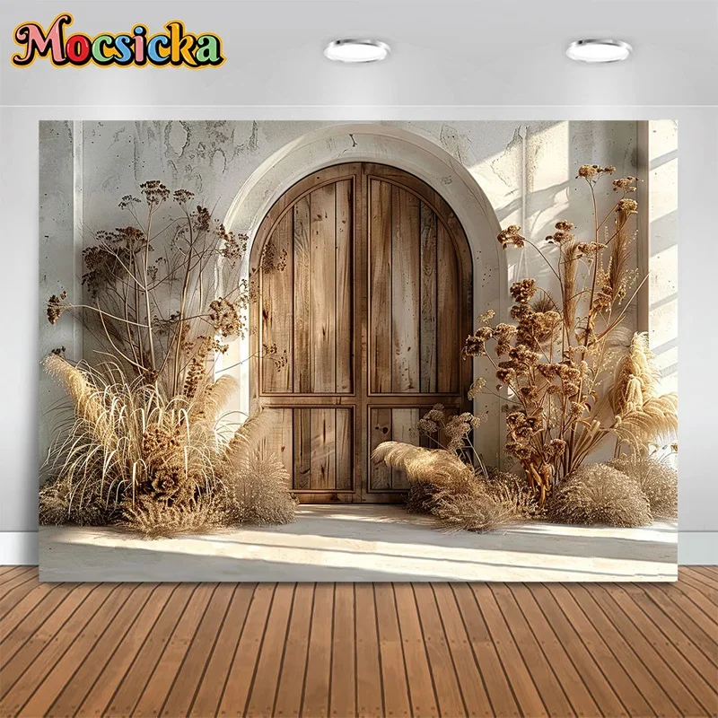Mocsicka Photography Background Boho Wooden Door Pampas Grass Kids Baby Show Birthday Party Maternity Portrait Backdrop Photo
Mocsicka Photography Background Boho Wooden Door Pampas Grass Kids Baby Show Birthday Party Maternity Portrait Backdrop Photo
