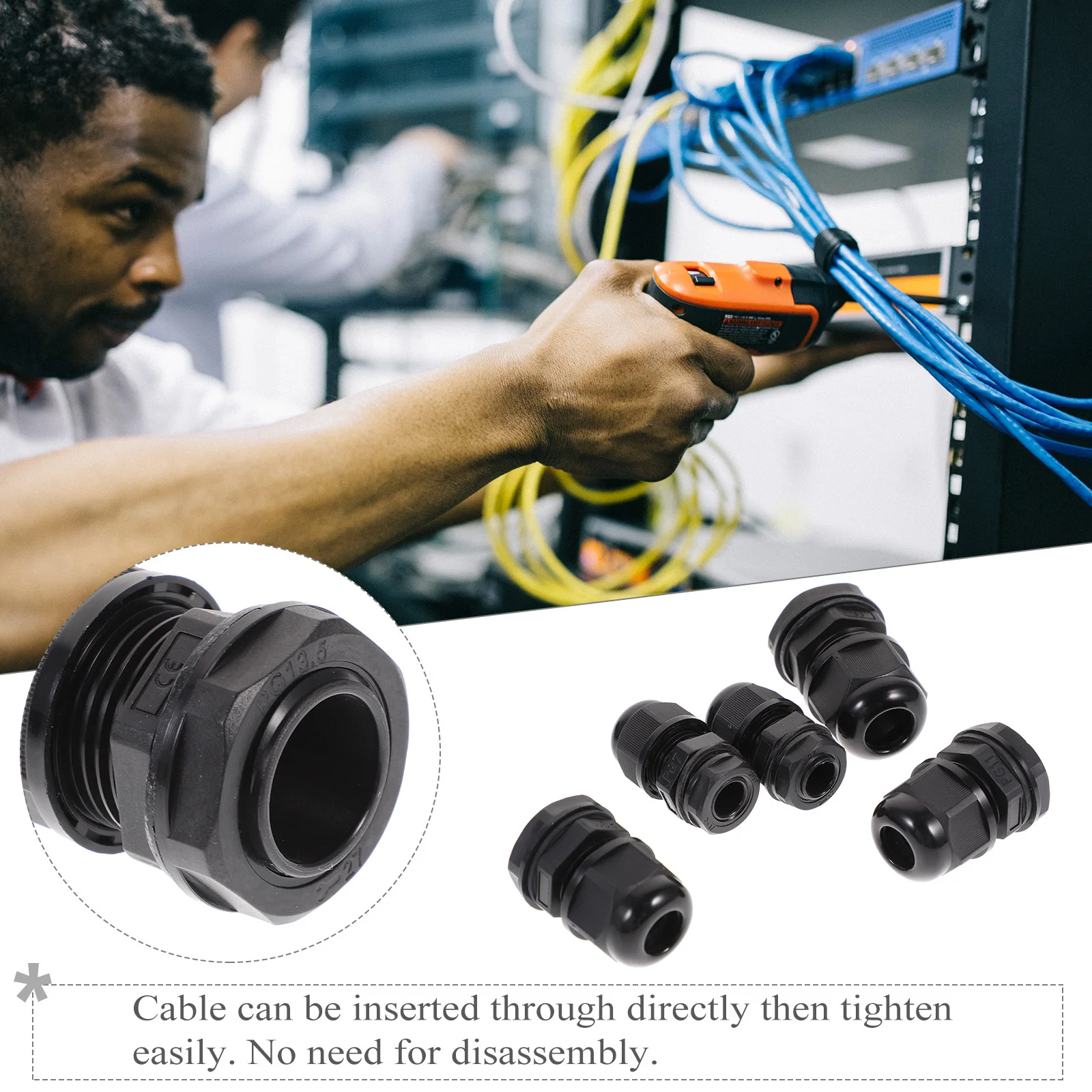 20Pcs Nylon Cable Gland Waterproof Pg16-14 .5-12 Pg11-10 Pg9-8 Pg7-8 Sealing Insert Cable Connector for Waterproof Fixing 
20Pcs Nylon Cable Gland Waterproof Pg16-14 .5-12 Pg11-10 Pg9-8 Pg7-8 Sealing Insert Cable Connector for Waterproof Fixing