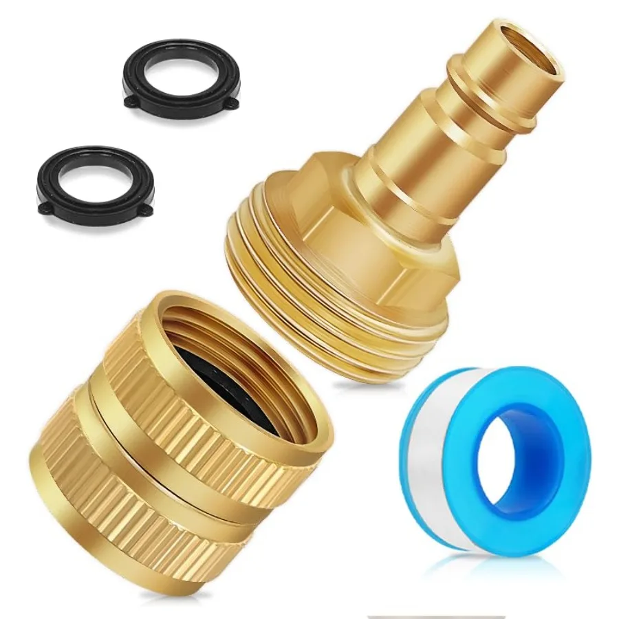 RV Spray Port Hose Quick Connect, Lead-Free Brass RV Spray Away Port Quick Connector, 3/4" Female to Female Swivel Hose Adapter
RV Spray Port Hose Quick Connect, Lead-Free Brass RV Spray Away Port Quick Connector, 3/4" Female to Female Swivel Hose Adapter