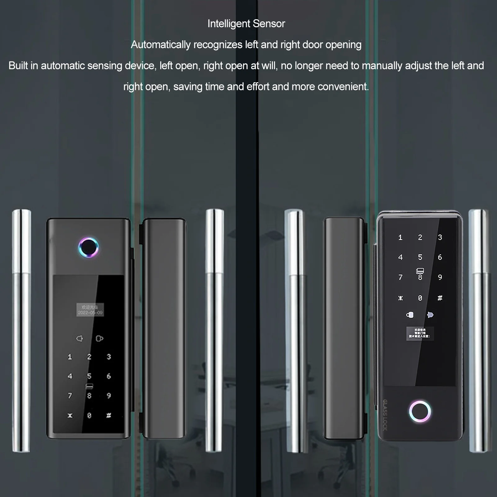 Electronic Glass Door Safety Lock 4 Ways Unlock TYPE C Interface Smart Glass Door Safety Lock with Keys for Office
Electronic Glass Door Safety Lock 4 Ways Unlock TYPE C Interface Smart Glass Door Safety Lock with Keys for Office