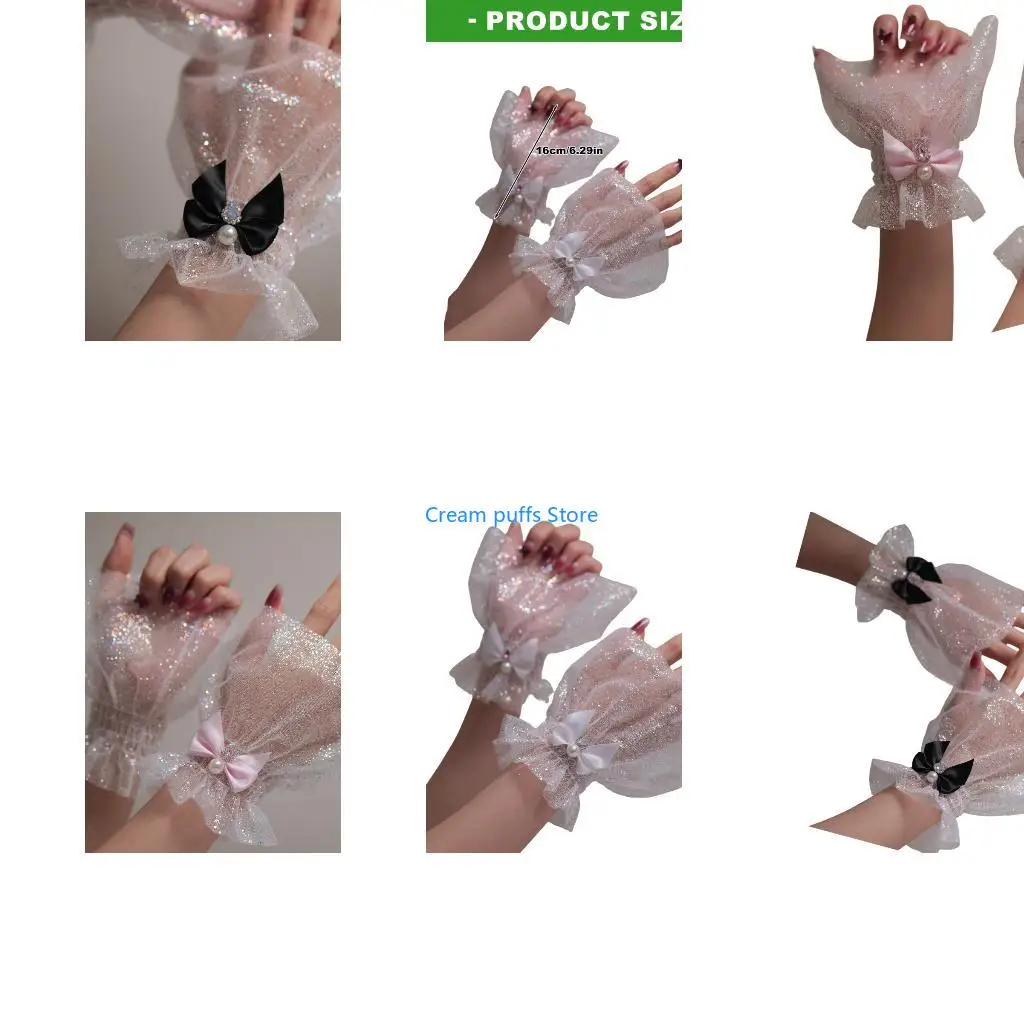50LE Bowknot Wrist Cuffs For Nails Photography Breathable Glitter Fabric Elastic Cuffs Fashion Accessories
50LE Bowknot Wrist Cuffs For Nails Photography Breathable Glitter Fabric Elastic Cuffs Fashion Accessories