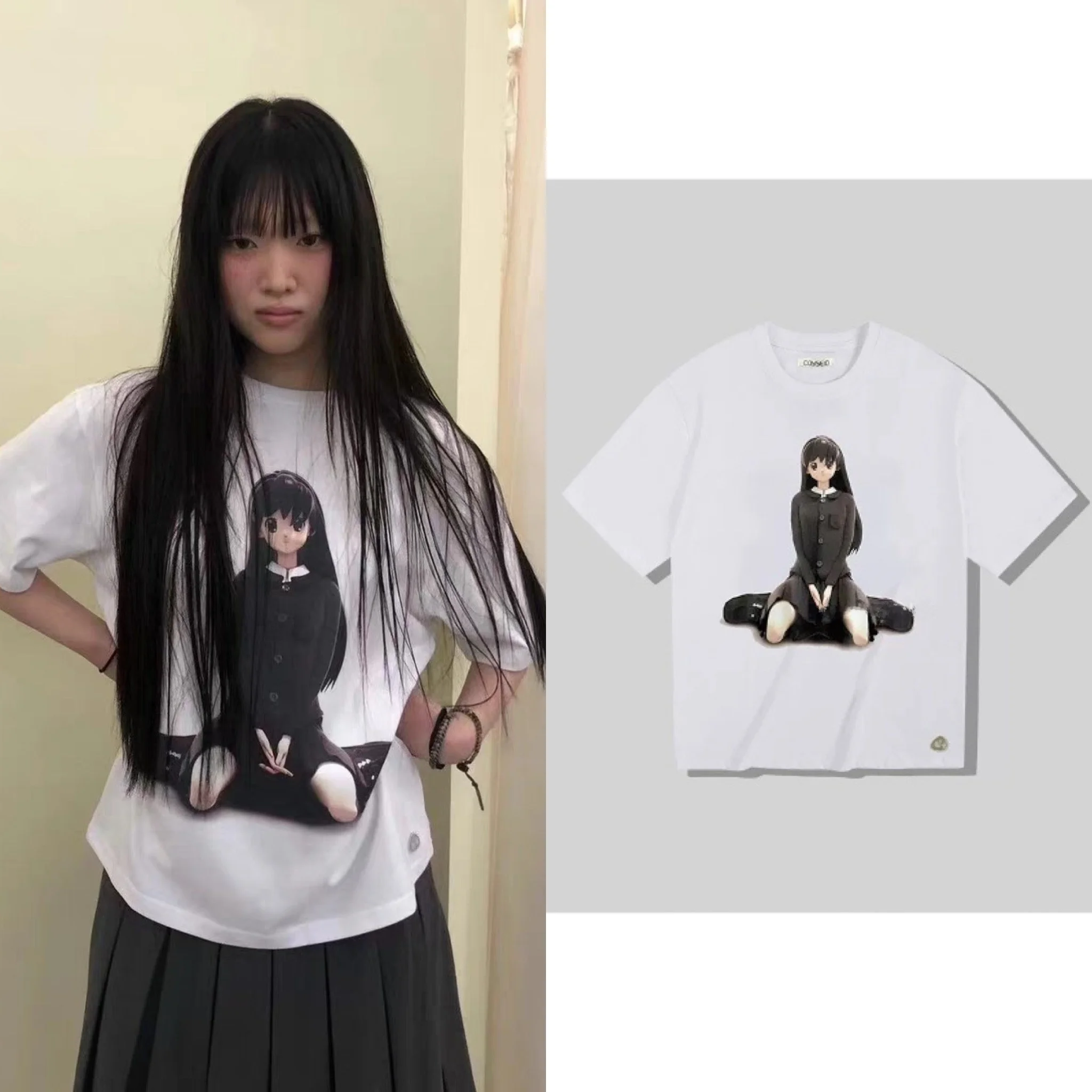 Loose ort Sve round Ne T-irt for Girls Cartoon Print Women's Top Comfortable Breathable Autumn Faion Basic Tee
Loose ort Sve round Ne T-irt for Girls Cartoon Print Women's Top Comfortable Breathable Autumn Faion Basic Tee