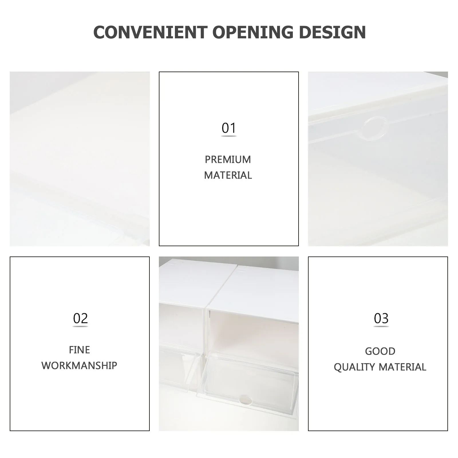 4Pcs Sturdy Plastic Shoes Storage Boxes Convenient Opening Design Transparent Containers Plastic Shoeboxes Sundry Storage Boxes
4Pcs Sturdy Plastic Shoes Storage Boxes Convenient Opening Design Transparent Containers Plastic Shoeboxes Sundry Storage Boxes