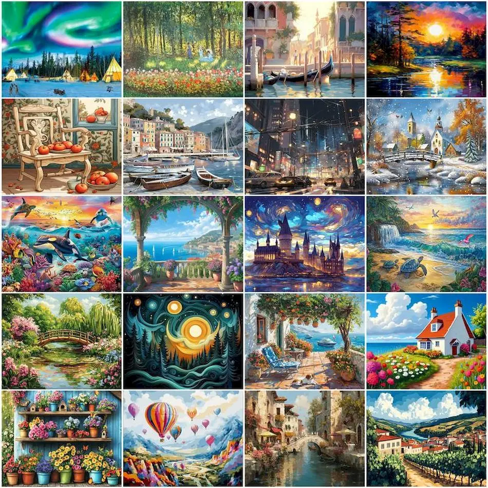 GATYZTORY Painting By Numbers Digital oil paintings Set On Canvas Personalized Gift Drawing Landscape Handicraft Oil Diy Crafts
GATYZTORY Painting By Numbers Digital oil paintings Set On Canvas Personalized Gift Drawing Landscape Handicraft Oil Diy Crafts
