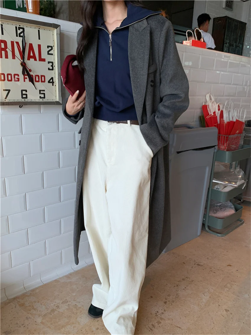 Alien Kitty Korea Chic All Match Maxi Blazers Women Cotton Padded Woolen Autumn Elegant Office Lady New Work Wear Trench Coats
Alien Kitty Korea Chic All Match Maxi Blazers Women Cotton Padded Woolen Autumn Elegant Office Lady New Work Wear Trench Coats