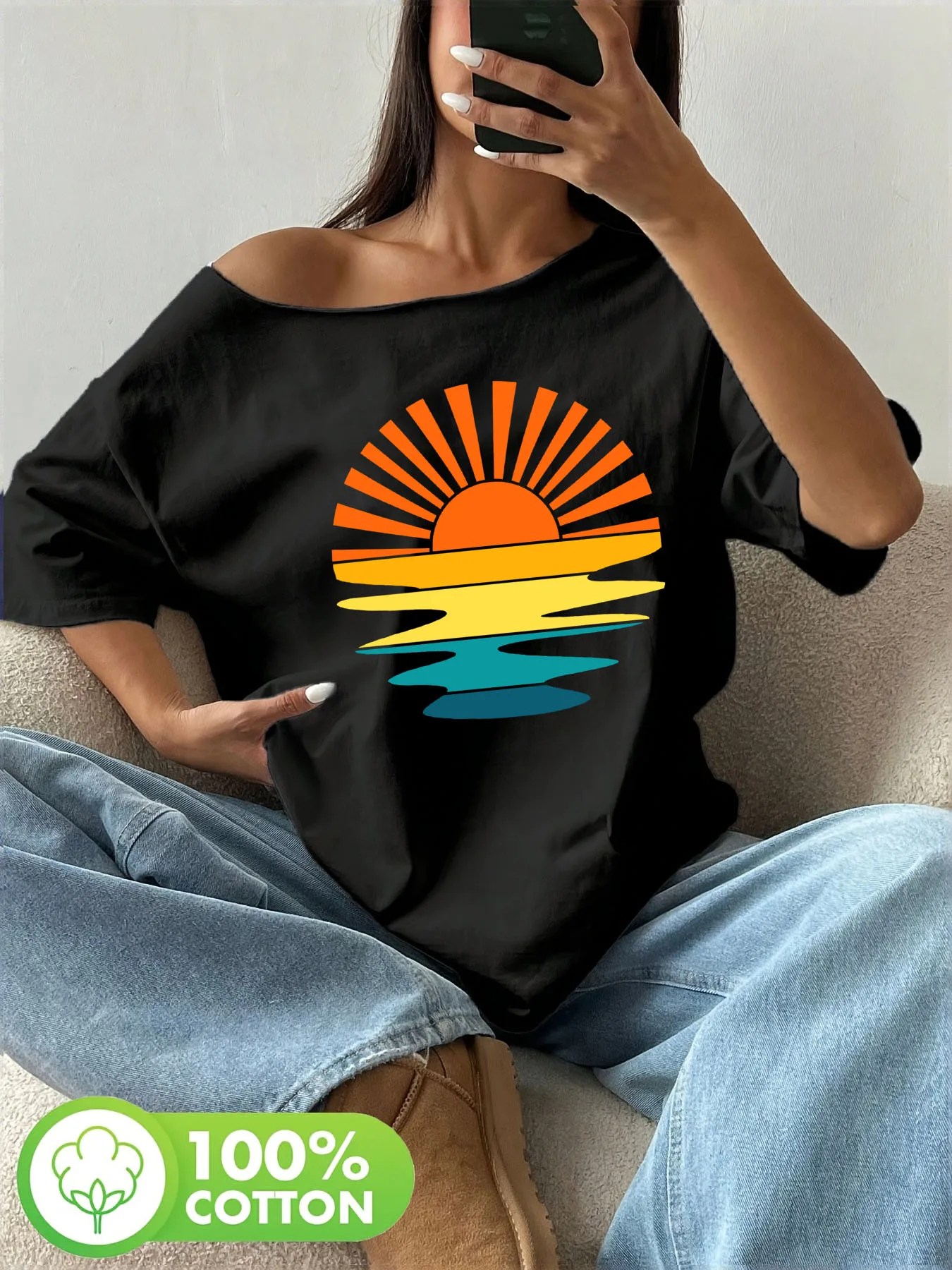 Y-Retro Sunshine Plus Size 100% Pure Cotton Shoulder Loose Y2K T-shirt, Oversized Women's Top, Summer Off Shoulder Top
Y-Retro Sunshine Plus Size 100% Pure Cotton Shoulder Loose Y2K T-shirt, Oversized Women's Top, Summer Off Shoulder Top